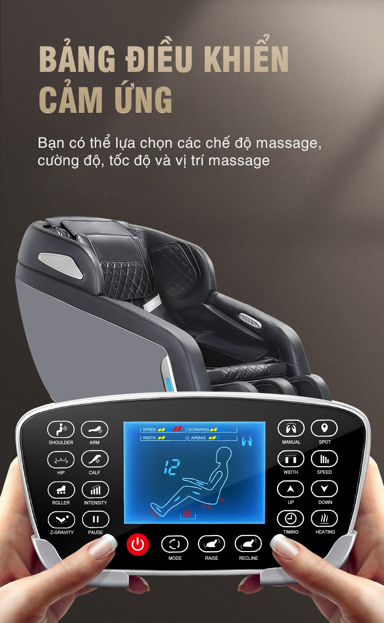 Bảng điều khiển cảm ứng ghế massage toàn thân