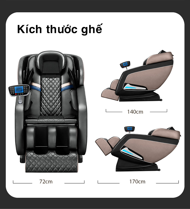 Cấu tạo và kích thước ghế massage